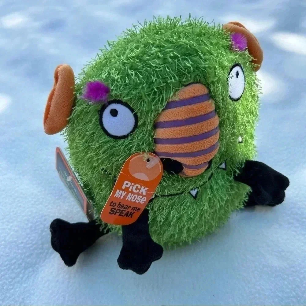 Hallmark  Snot Nice Monster Green Stuffed Plush Talk Pick Nose Halloween New